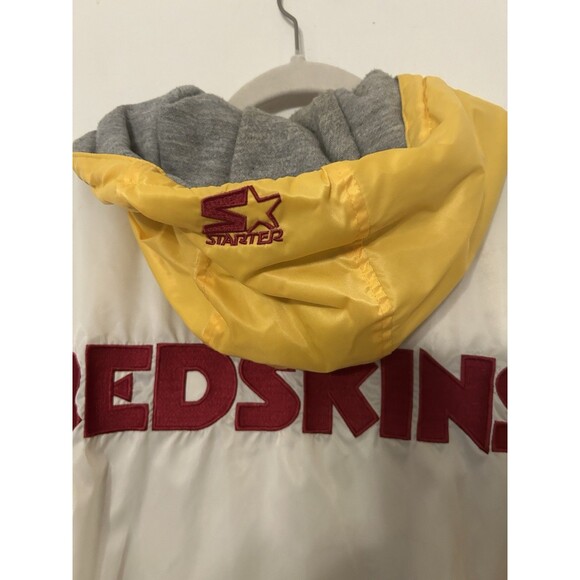 Rare Vtg Starter Washington Redskins Reversable Hooded Zip Jacket mens Large - Picture 9 of 16